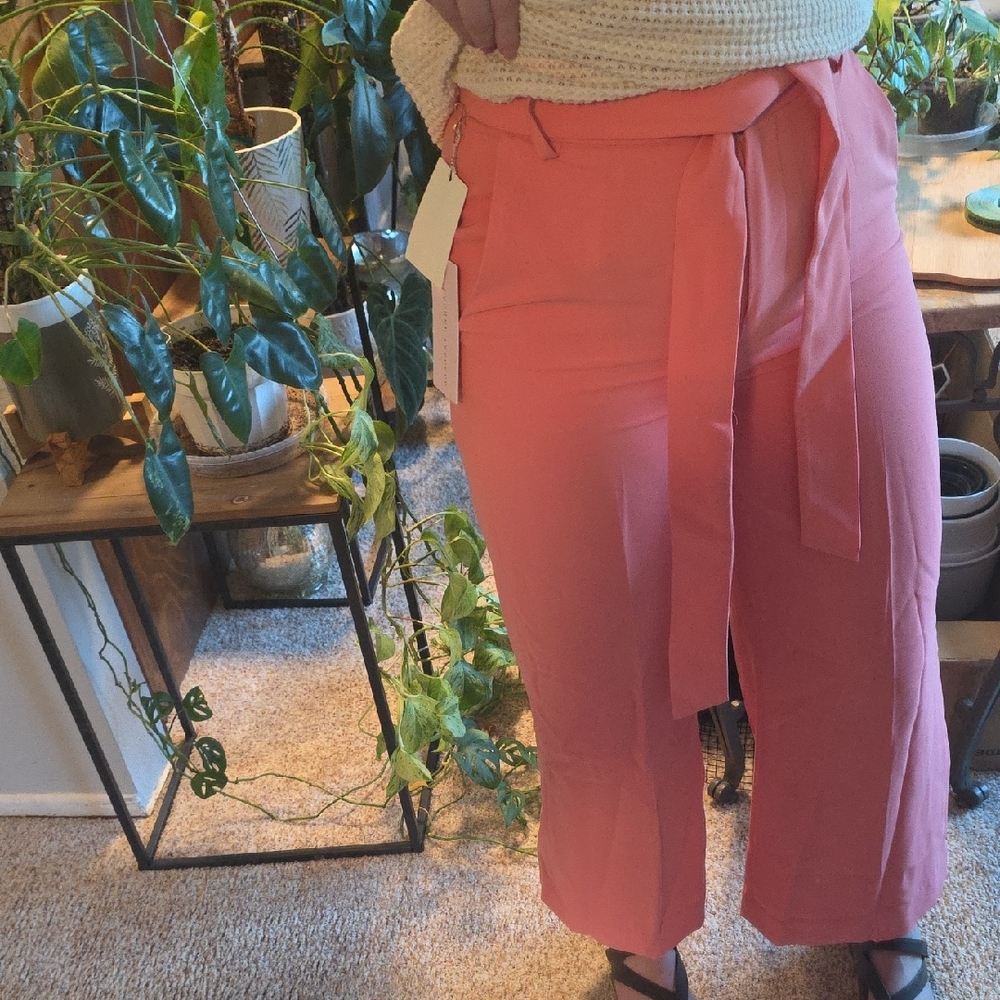 Rachel Parcell Pink Wide Leg Pants High-Waisted